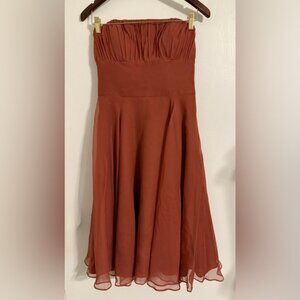 Mori lee by Madeline Gardner Elegant Rust Color Strapless Dress Size 9/10